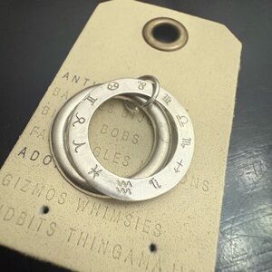 Sterling Silver Zodiac Symbol double ring necklace charm